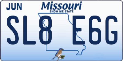 MO license plate SL8E6G