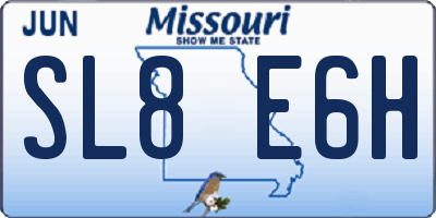 MO license plate SL8E6H
