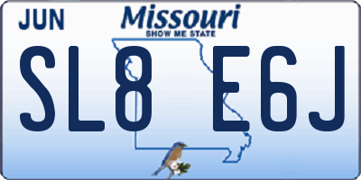 MO license plate SL8E6J