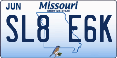 MO license plate SL8E6K