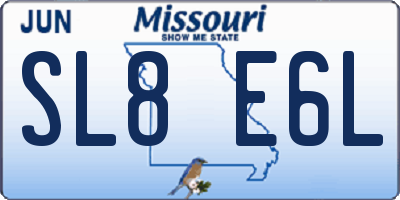 MO license plate SL8E6L