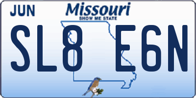 MO license plate SL8E6N