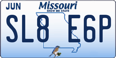 MO license plate SL8E6P