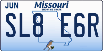 MO license plate SL8E6R