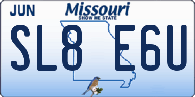MO license plate SL8E6U