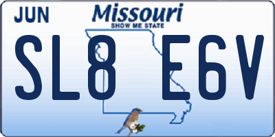 MO license plate SL8E6V