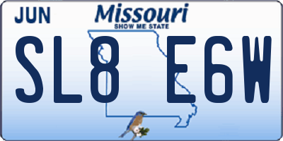 MO license plate SL8E6W