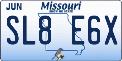 MO license plate SL8E6X