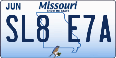 MO license plate SL8E7A