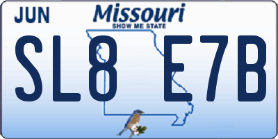 MO license plate SL8E7B