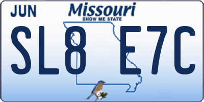MO license plate SL8E7C