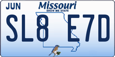 MO license plate SL8E7D