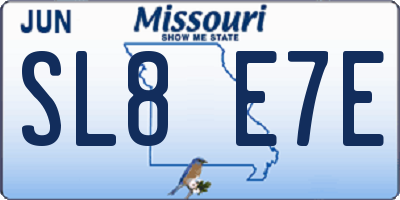 MO license plate SL8E7E