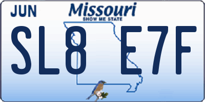 MO license plate SL8E7F
