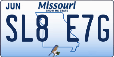 MO license plate SL8E7G