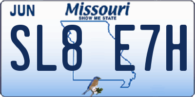 MO license plate SL8E7H