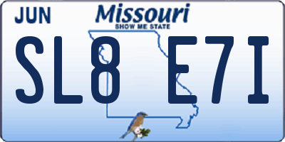 MO license plate SL8E7I