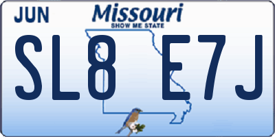 MO license plate SL8E7J