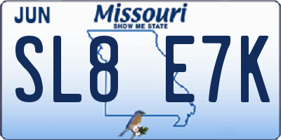 MO license plate SL8E7K
