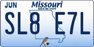 MO license plate SL8E7L
