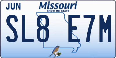 MO license plate SL8E7M