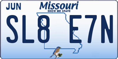 MO license plate SL8E7N