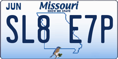 MO license plate SL8E7P
