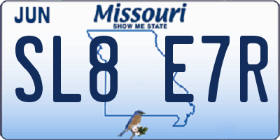 MO license plate SL8E7R