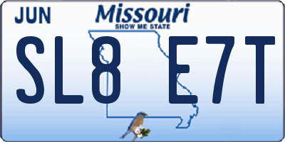 MO license plate SL8E7T