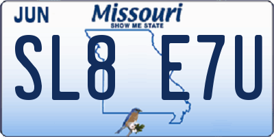 MO license plate SL8E7U