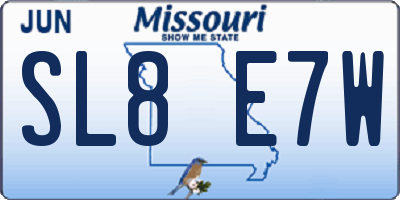 MO license plate SL8E7W
