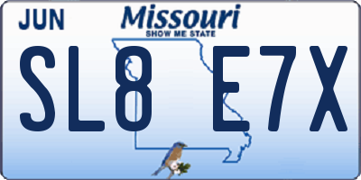 MO license plate SL8E7X