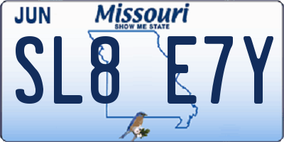 MO license plate SL8E7Y