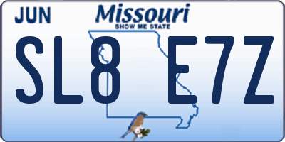 MO license plate SL8E7Z