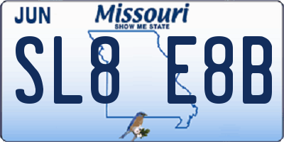 MO license plate SL8E8B