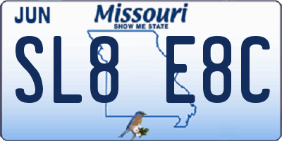 MO license plate SL8E8C