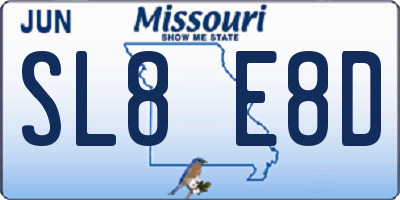 MO license plate SL8E8D