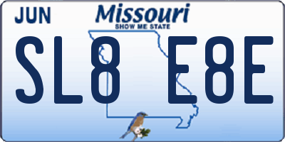 MO license plate SL8E8E