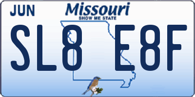 MO license plate SL8E8F