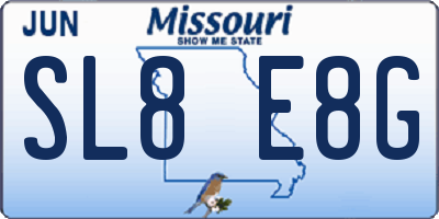 MO license plate SL8E8G