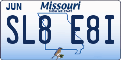 MO license plate SL8E8I