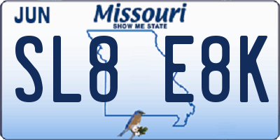 MO license plate SL8E8K