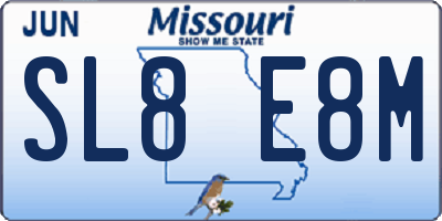 MO license plate SL8E8M