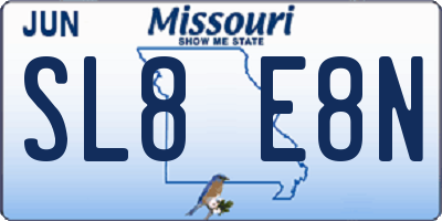 MO license plate SL8E8N