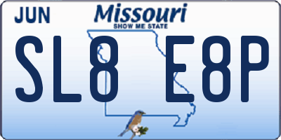 MO license plate SL8E8P