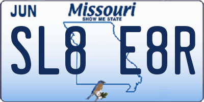 MO license plate SL8E8R