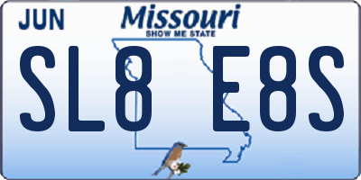 MO license plate SL8E8S
