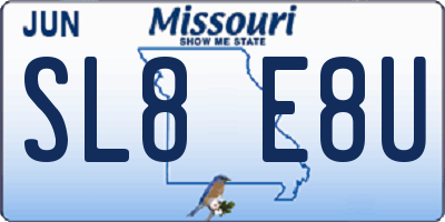 MO license plate SL8E8U