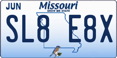 MO license plate SL8E8X