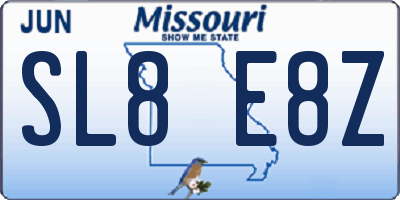 MO license plate SL8E8Z